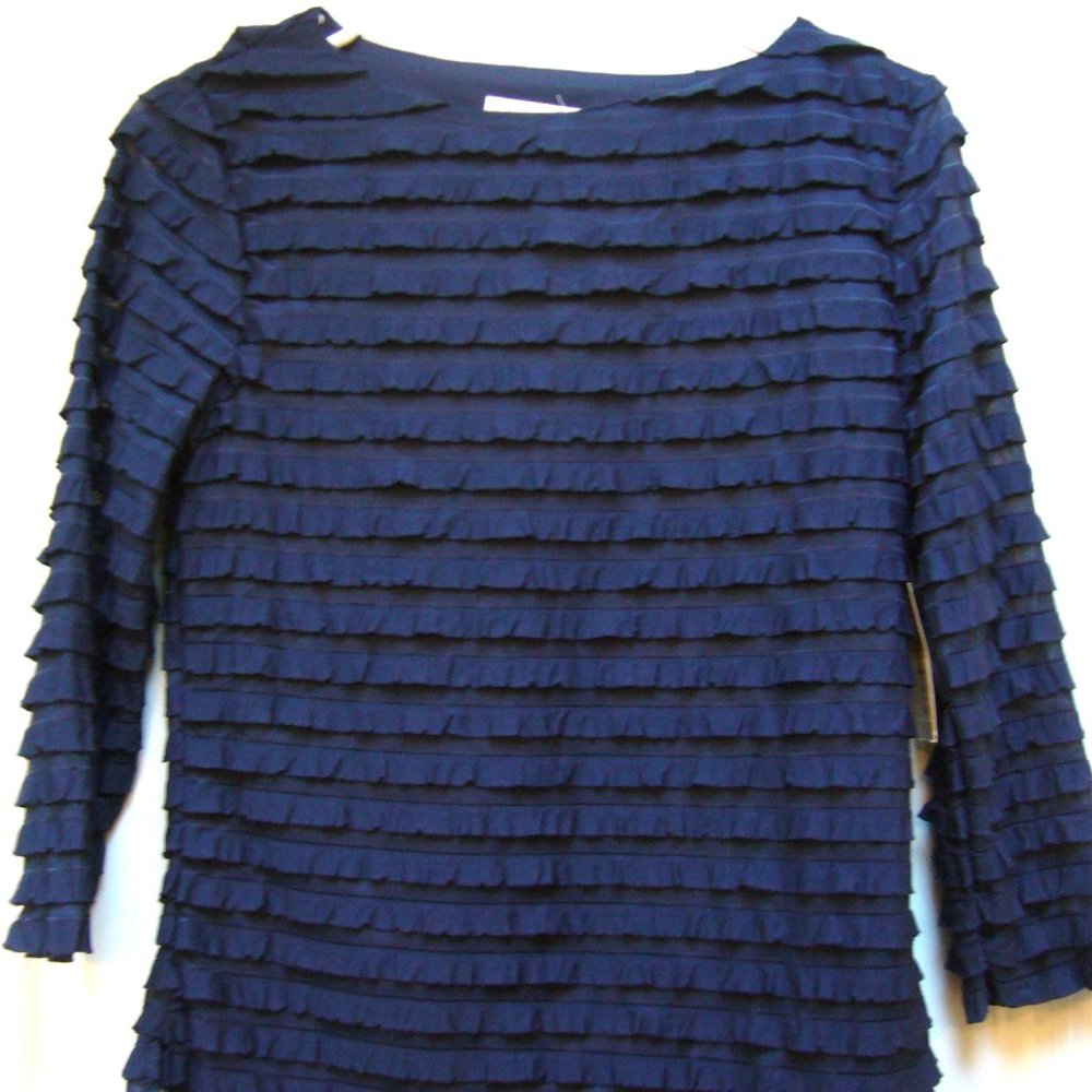 New Coldwater Creek Ruffle Top Semi Sheer